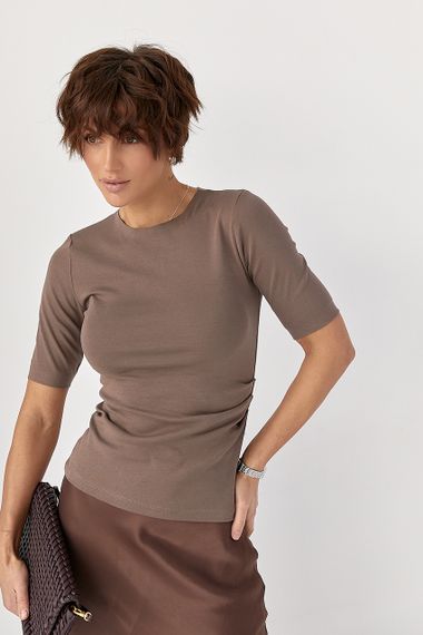 Трикотажна однотонна американка - кавовий цвет, M (є розміри) | Зображення 4