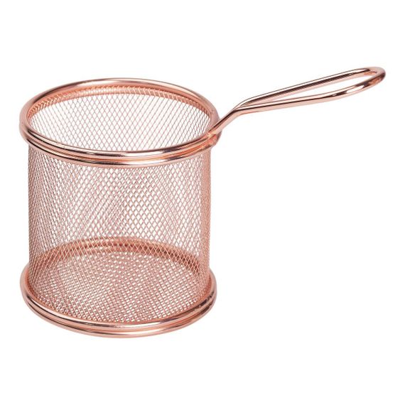 Корзина сервировочная для картофеля фри и снеков 9×9×9 см  Розовая HP-19-5-R | Зображення 1