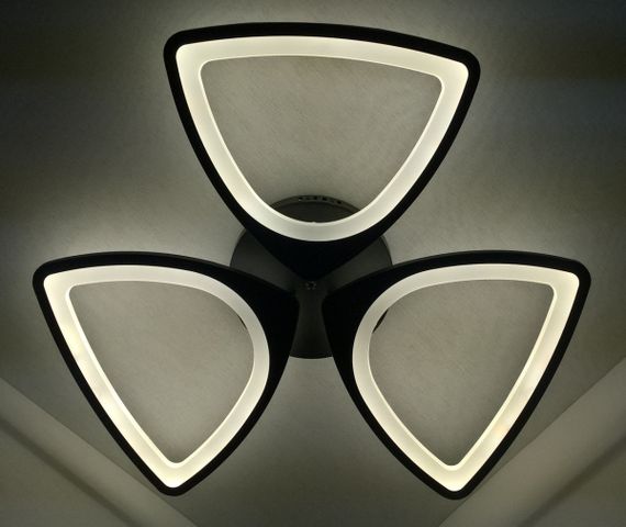 Люстра світлодіодна стельова LED світильник для квартири на стелю лед з пультом 25596 Чорний 9х63х63 см. | Зображення 2