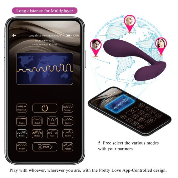 Вібромасажер серії G-Spot APP від Pretty Love - Baird Purple, BI-014992HP-1 Sex Aura | Зображення 7