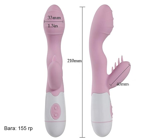 Вагинально клиторальный вибратор (USB, черный) | Зображення 5