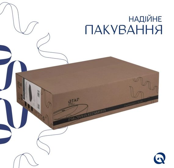 Раковина накладна Qtap Scorpio 550х390х120 мм, Matt Black, прямокутна, без донного клапана QT14112243MBN | Зображення 2