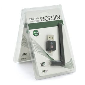 Бездротовий мережевий адаптер з антеною 2DBI Wi-Fi-USB Merlion LV-UW02RK-2DB, 802.11bgn, 150MB, 2.4 GHz, WIN7 /XP/Vista/2K/MAC/LINUX