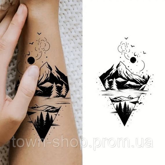 Набор детских временных тату "Черные мини №3" black-tattoo-mini-set-3-3, 30 штук по 9,5*5,5 см | Зображення 2