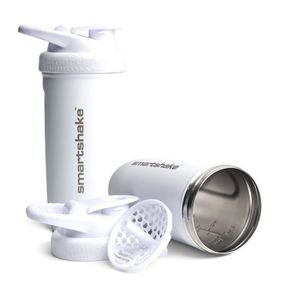 Шейкер спортивний SmartShake металевий Reforce Stainless Steel 30oz/900ml White (Original)