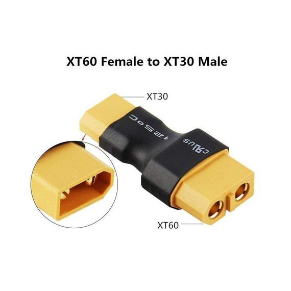 Перехідник конектора XT30  - XT60 Адаптер XT30 Male - XT60 Female | Зображення 2