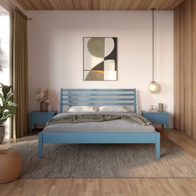 Односпальне ліжко Mebigrand Челсі Сіро-синій (S7010R90B) 90х200 см