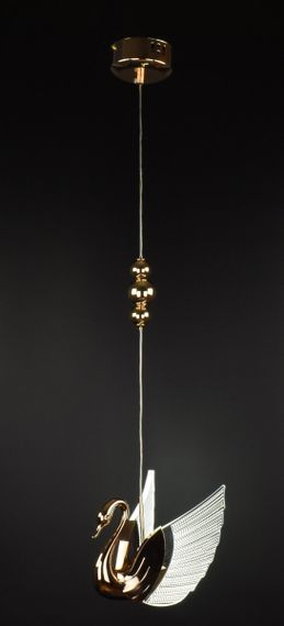 Люстра світлодіодна підвісна LED світильник для квартири на стелю лед 26563 Золото 30-150х17х18 см. | Зображення 5