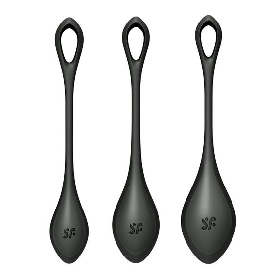 Набір йоні намистин Satisfyer Yoni Power 2 Black, діаметр 2-2,5-3см, маса 22-44-73 г Sex Aura | Зображення 3