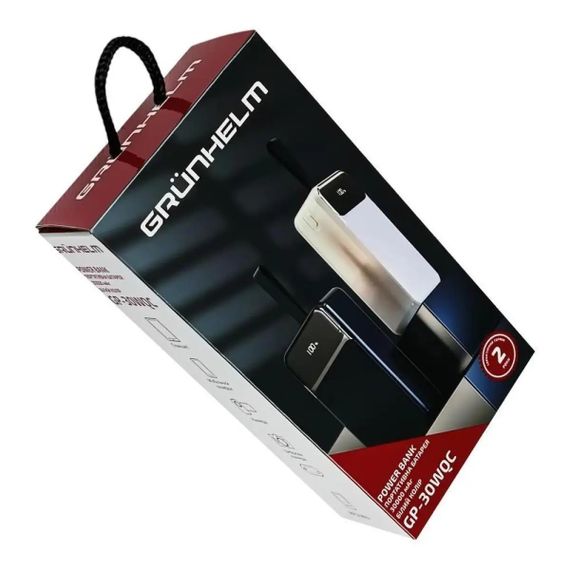 Повербанк Power bank Grunhelm GP-30WQC 30000 mAh білий | Зображення 5