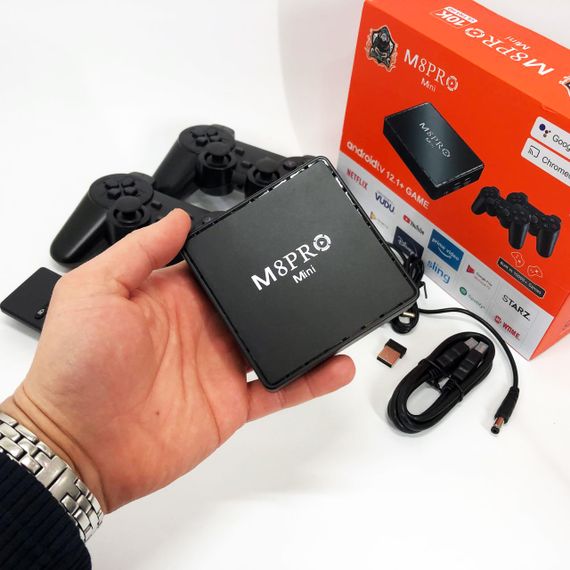 Игровая тв приставка AndroidTV+Game Box M8PRO Mini + 2 джойстика,  Игровая приставка с подключением к ТВ | Зображення 2