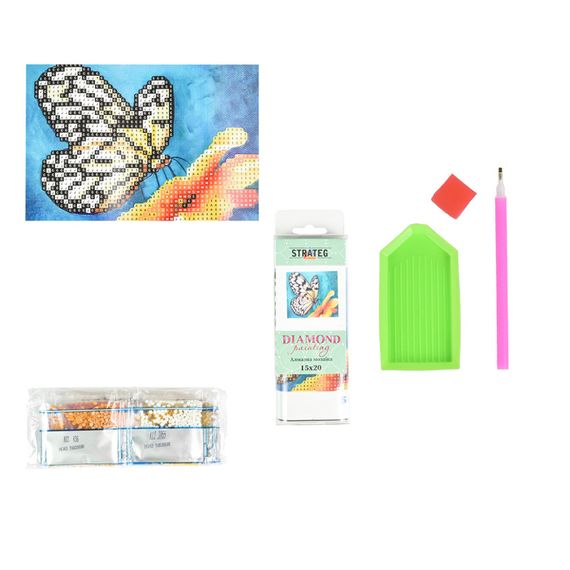 Алмазна мозаїка "Чарівний метелик" YAB28690, 10х15 см | Зображення 1