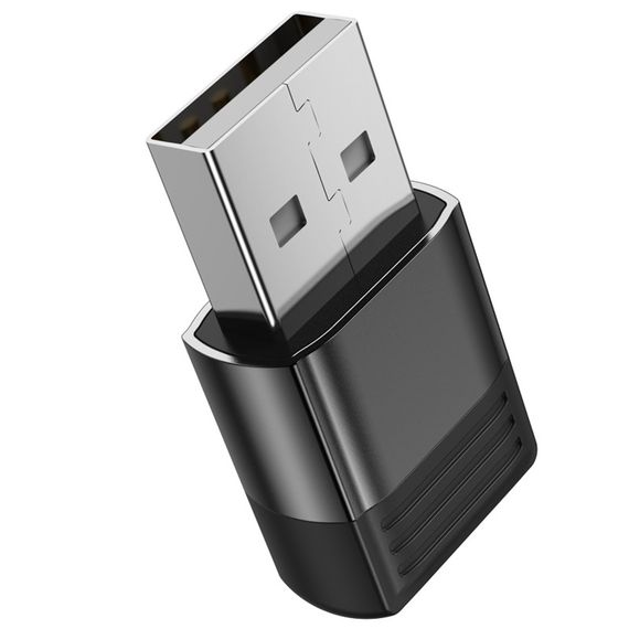 Перехідник Borofone BV18 USB male to Type-C female USB2.0 Black | Зображення 2