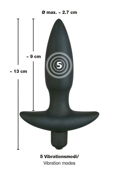 Анальна пробка - Black Velvet Vibrating Plug Small | Зображення 4