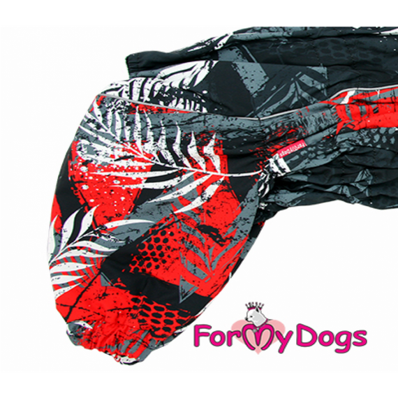 Зимний комбинезон для больших собак For My Dogs "Веточки" черный | Зображення 3