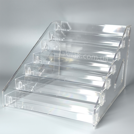 Полка для гель-лаков 7 ступеней прозрачная (small) | Зображення 1