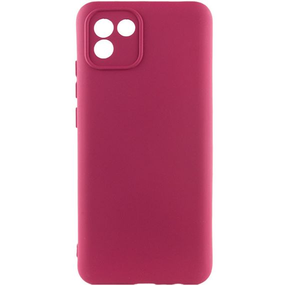 Чохол Silicone Cover Lakshmi Full Camera (A) для Samsung Galaxy A03, Бордовый