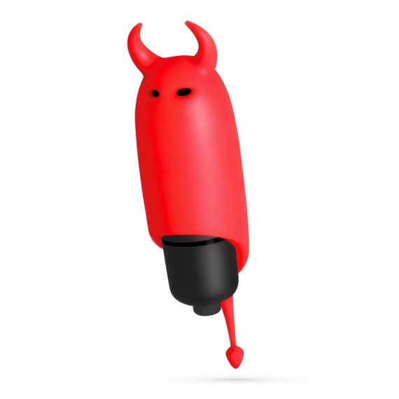 Міні-вібратор віброкуля з насадкою Crushios O-Pet Devil червоного кольору, 9.2 х 2.5 см Sex Aura | Зображення 2