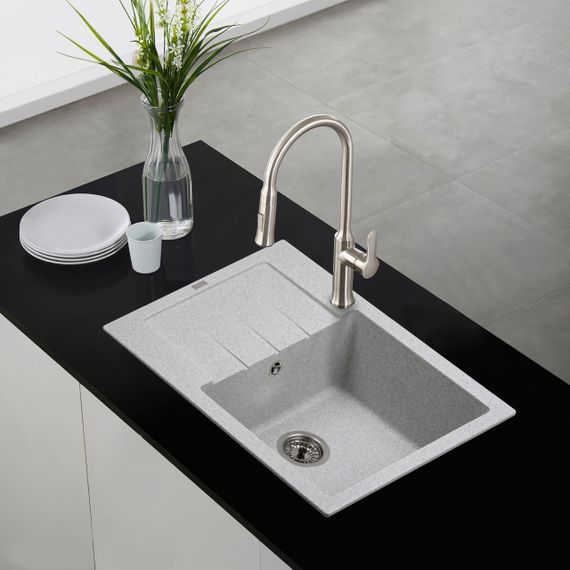 Каменная мойка Ventolux SILVIA (GRAY GRANIT) 620x500x200