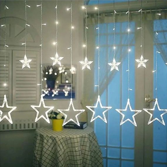 Гірлянда-штора Зірки XPRO 138 LED 2x1 м, теплий білий колір, 8 режимів світіння (234564331_310) | Зображення 6
