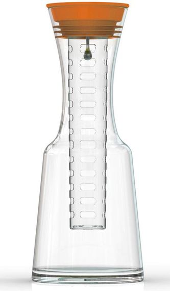 Графин ZestGlass 1100мл для лимонада вина и освежающих напитков оранжевая крышка