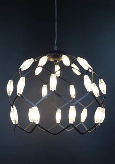 Люстра світлодіодна підвісна LED світильник для квартири на стелю лед 26314 Чорний 42-200х40х40 см.