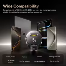 Автомобільний зарядний пристрій Baseus PrimeTrip 45 Вт Швидка зарядка Mini Car Чорний | Зображення 5