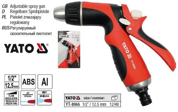 Пистолет зрошувальний YATO Польша : Ø= 1/2", регулятор YT-8966 | Зображення 1