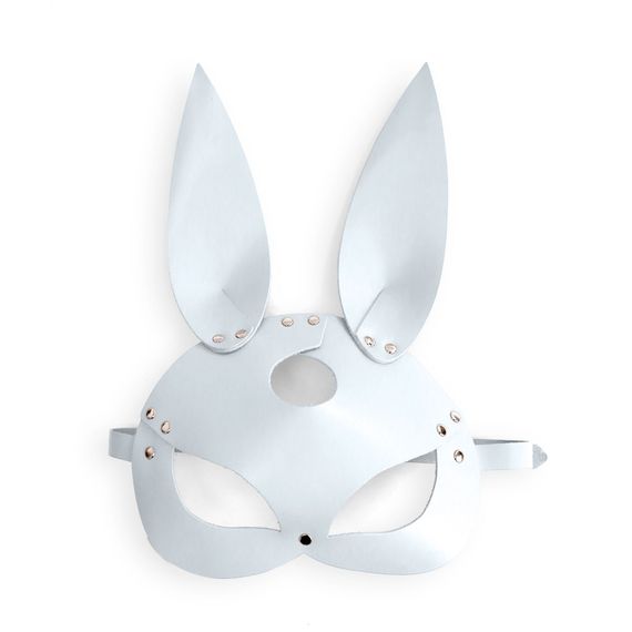 Шкіряна маска Зайчика Art of Sex - Bunny mask, колір Білий | Зображення 2