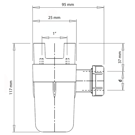 Сифон для группы безопасности Roho R2200-100 - 25x32 (универсальный) (RO0161) | Зображення 1