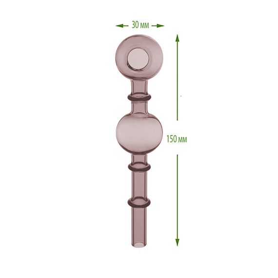 Кальян Стеклянная Трубка Колба 15 см "Oil Pipe Two Balls Pink" | Зображення 1