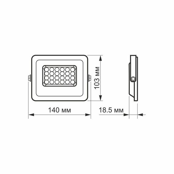Світлодіодний прожектор VIDEX F2e 20W 5000K | Зображення 5