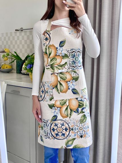 Фартух гобеленовий ALLOVER34395 Limaso, 60x85, Лимони, З мікрофіброю, 74% поліестер, 23% бавовна, 3% акрил, Гобелен | Зображення 1