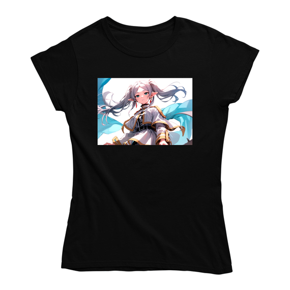 Футболка чорна із принтом Frieren beyond journey's end Фрірен проводжає в останній шлях Frieren Кавун L ФП012423L