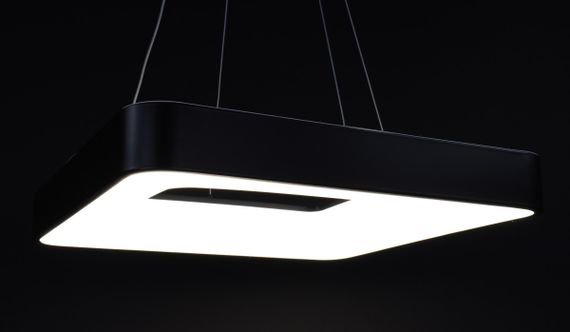 Люстра світлодіодна підвісна LED світильник для квартири на стелю лед з пультом 27552 Чорний 25-90х48х48 см. | Зображення 3