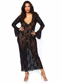 Чорне мереживне плаття максі Leg Avenue sexstyle