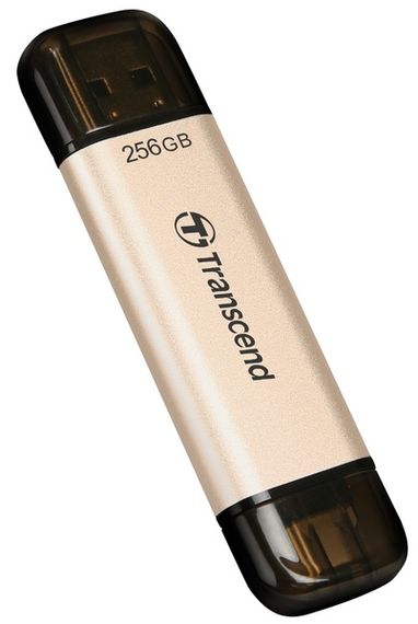 Flash Drive Transcend JetFlash 930C 256GB USB 3.2/Type-C Gold-Black (TS256GJF930C) | Зображення 1