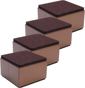 Подставки для подъема мебели 5 см, набор 4 шт стальные квадратные коричневые до 500кг для кровати дивана шкафа