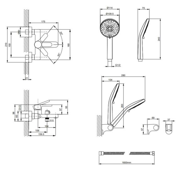 Змішувач для ванни Lidz Astra 006 LDAST006CRM48087 | Зображення 1