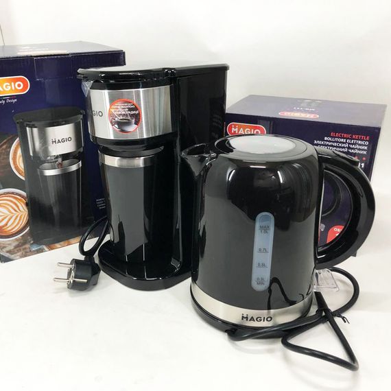 Набір дизайнерської лінійки Magio: Електрочайник Magio MG-111 + Кавоварка SM-264 Magio MG-449 | Зображення 3