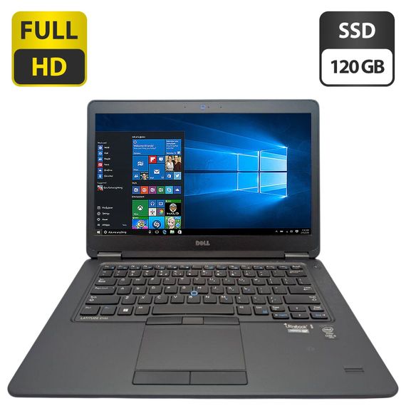 Ультрабук Dell Latitude E7450 / 14" (1920x1080) IPS / Intel Core i5-5300U (2 (4) ядра по 2.3 - 2.9 GHz) / 16 GB DDR3 / 120 GB SSD / Intel HD Graphics 5500 / WebCam б/у