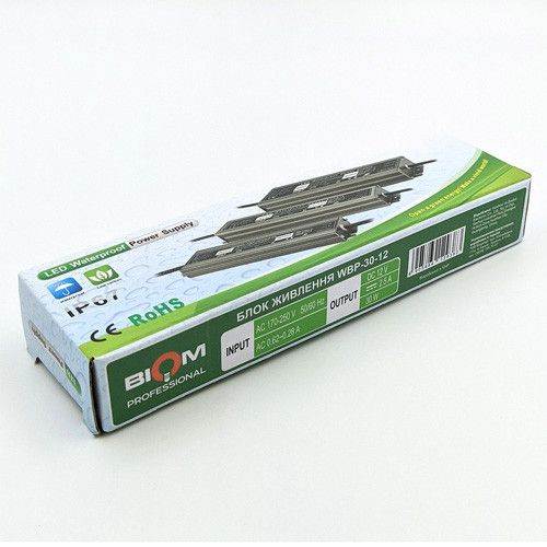 Блок живлення DC12 30W WBP-30-12 2,5А герметичний Professional | Зображення 1