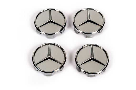 Ковпачки на диски 71/75 мм без кільця (4 шт, сірі) для Тюнінг Mercedes