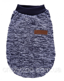 Кофта для собак та котів EcoToys Black Blue M ряба темно-синя A: 30 см B: 37 см C: 24 см 7119
