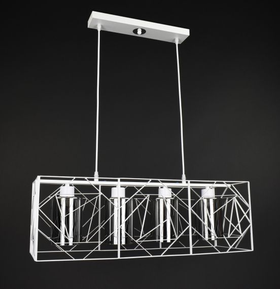 Люстра підвісна LOFT на 4 лампочки 27768 Білий 30-100х25х71 см.