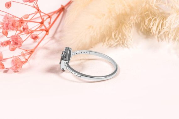 Кольцо из белого золота с сапфиром и бриллиантами 19 | Зображення 5