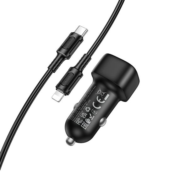 АЗУ Borofone BZ34A Cloud PD20W (1USB-C) + кабель Type-C to Lightning Black | Зображення 4