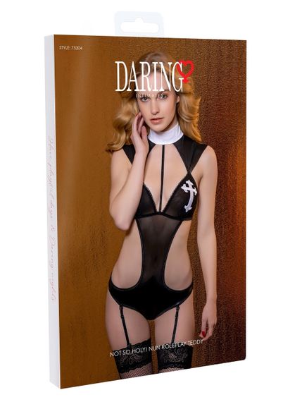 Костюм для рольових ігор Монашка Daring Intimates, чорний, S/M Sex Aura | Зображення 7