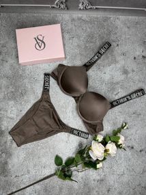 Женское нижнее белье Виктория Сикрет | Сексуальный синий комплект белья со стразами XL, 85C, Коричневый