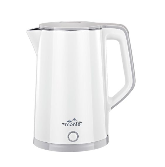 Електрочайник Monte MT-1826 White, 1.7 л, 1500 Вт, з подвійними стінками